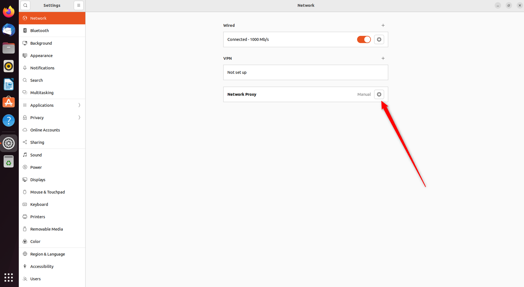 Network settings window with various configuration options.